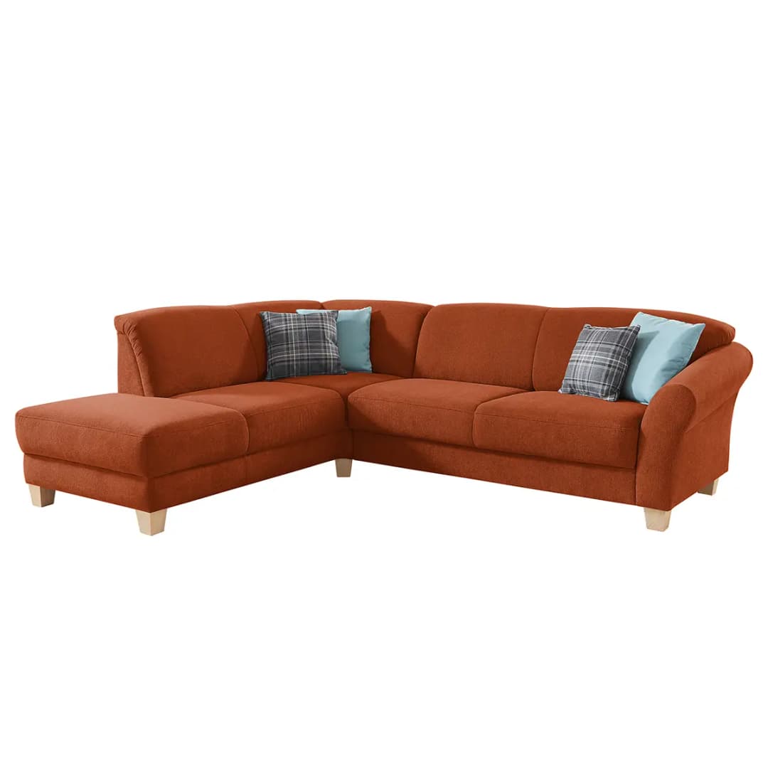 Ecksofa Webstoff Braun/Honigbraun | Braun