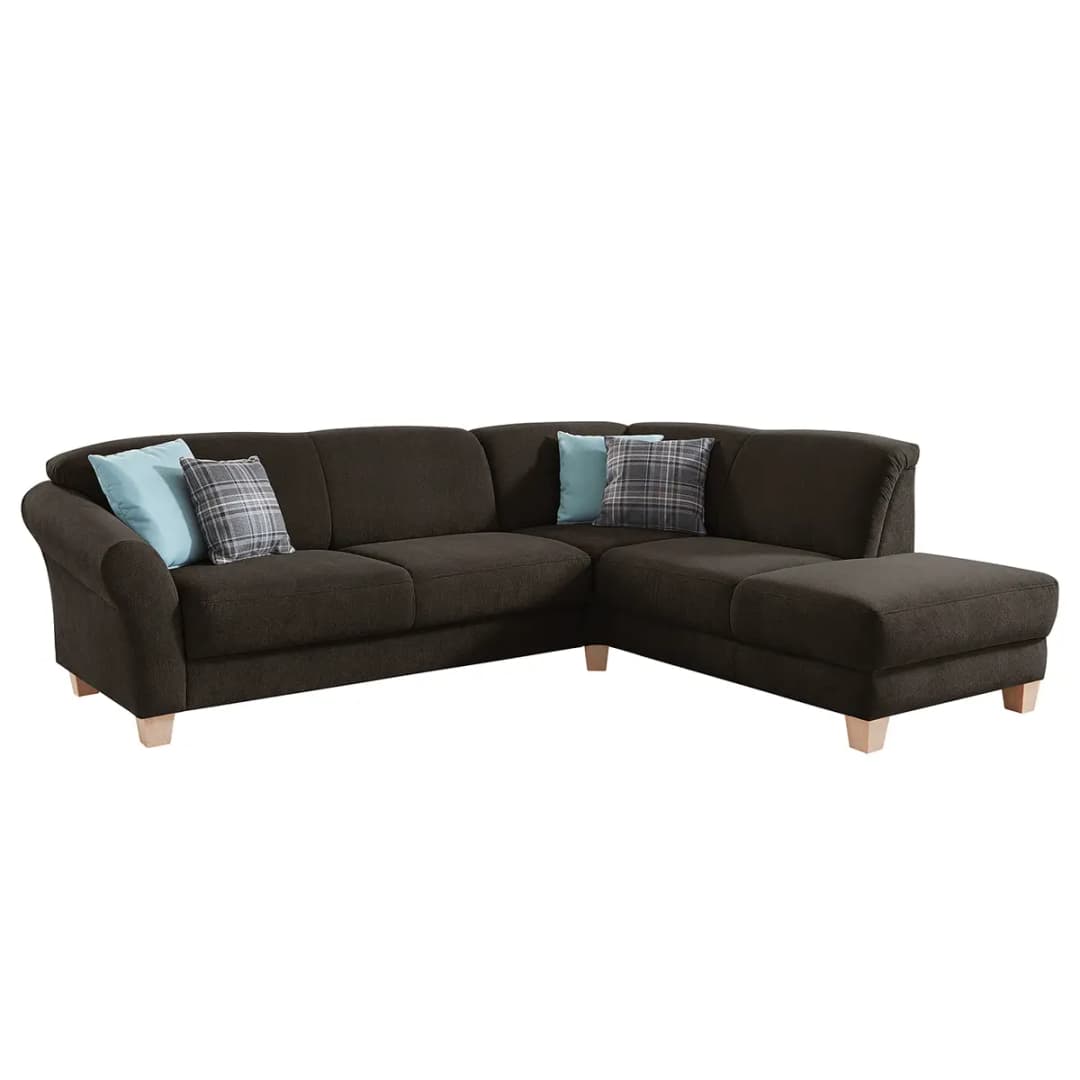 Ecksofa Webstoff Braun/Espresso | Braun