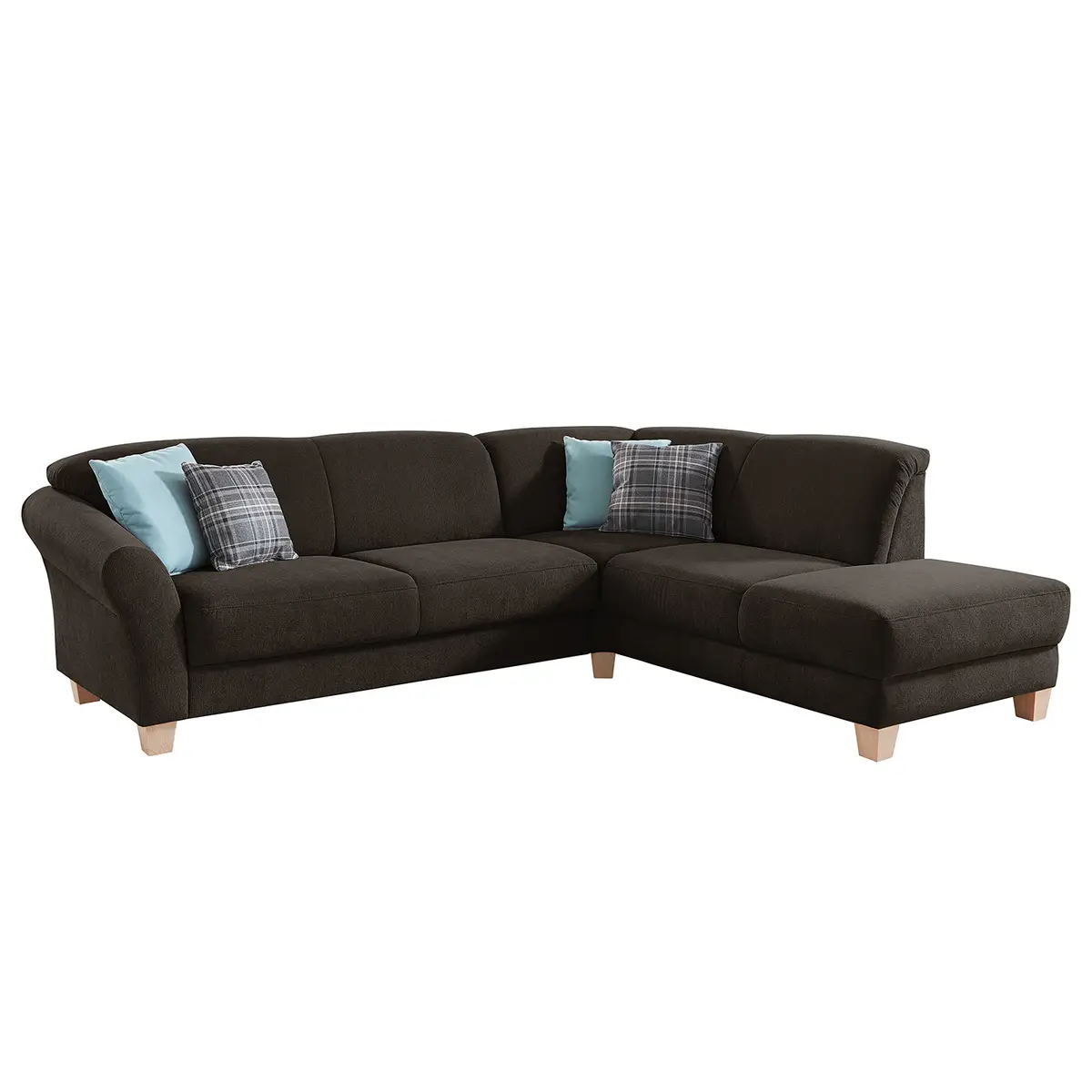 Ecksofa Webstoff Braun/Espresso | Braun