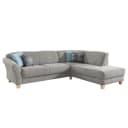 Ecksofa Webstoff Grau/Silbergrau | Grau