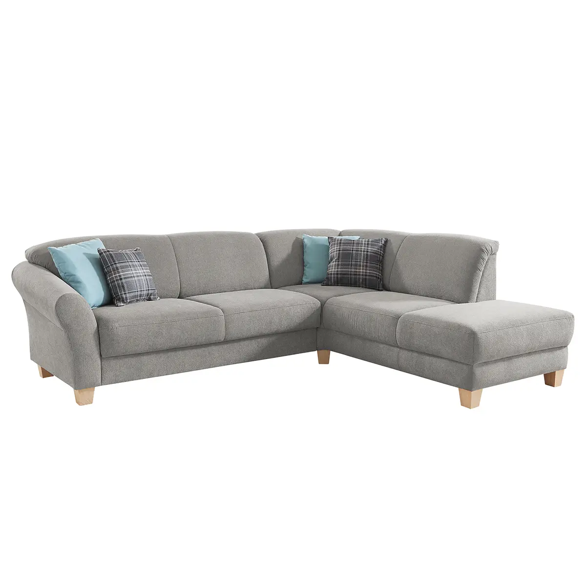 Ecksofa Webstoff Grau/Silbergrau | Grau
