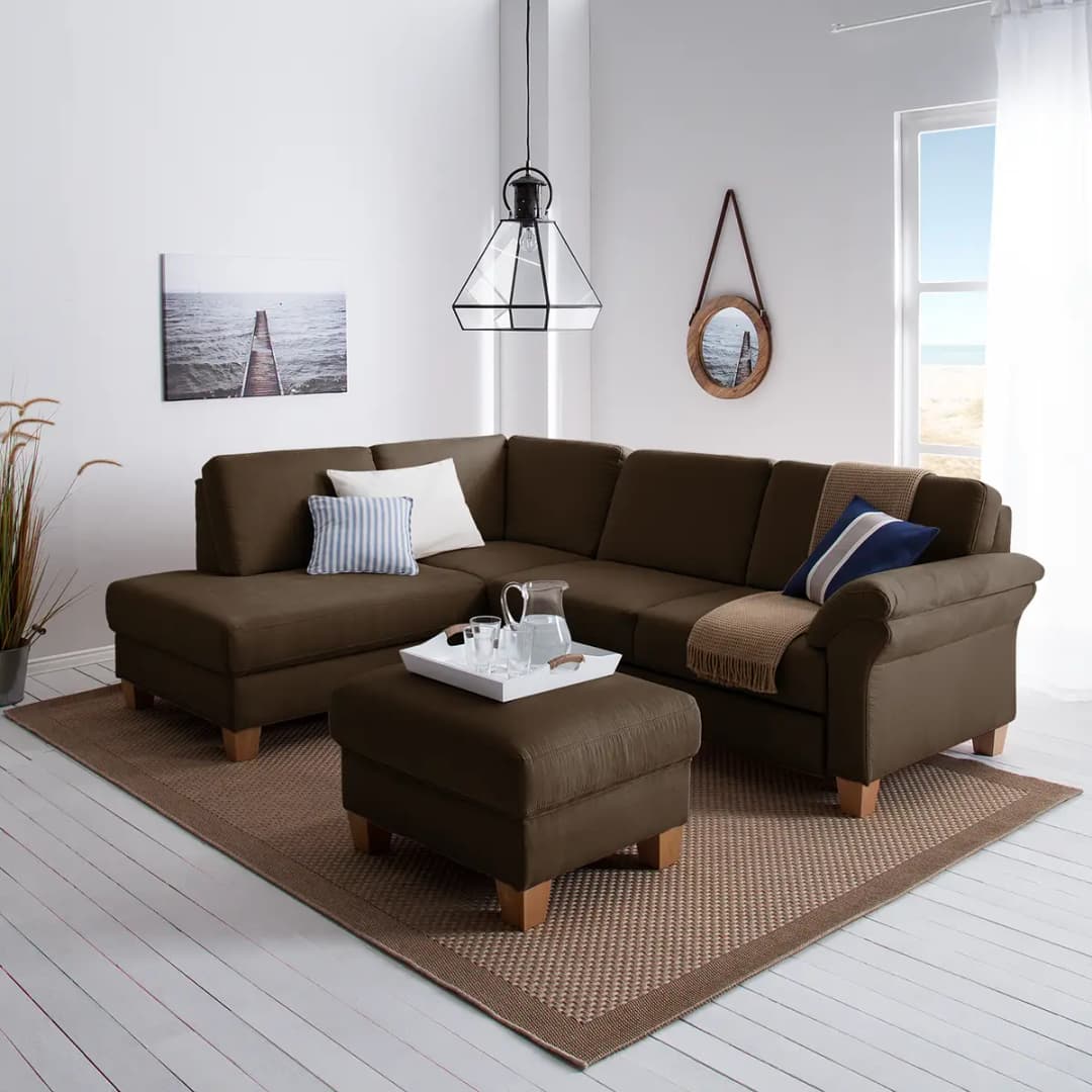 Ecksofa | Braun