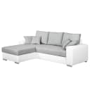 Ecksofa Grau/Weiß/Weiß/Hellgrau Strukturstoff | Grau