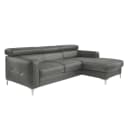 Ecksofa Kunstleder Grau/Dunkelgrau | Grau