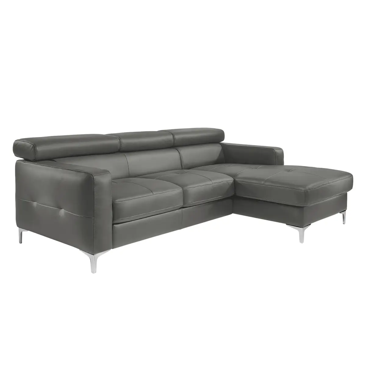 Ecksofa Kunstleder Grau/Dunkelgrau | Grau