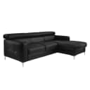 Ecksofa Kunstleder Schwarz | Schwarz