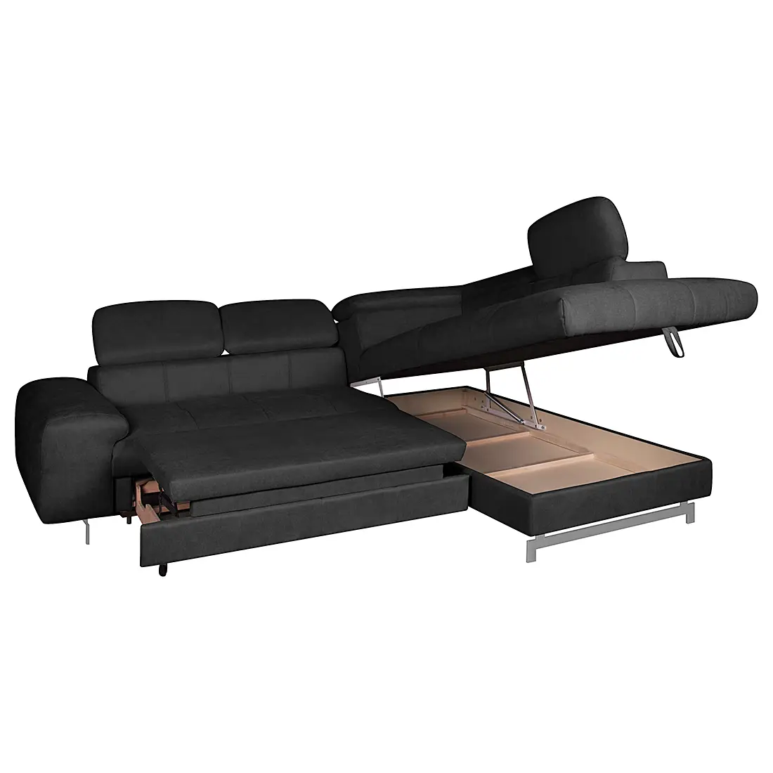 Ecksofa Ferch | Schwarz