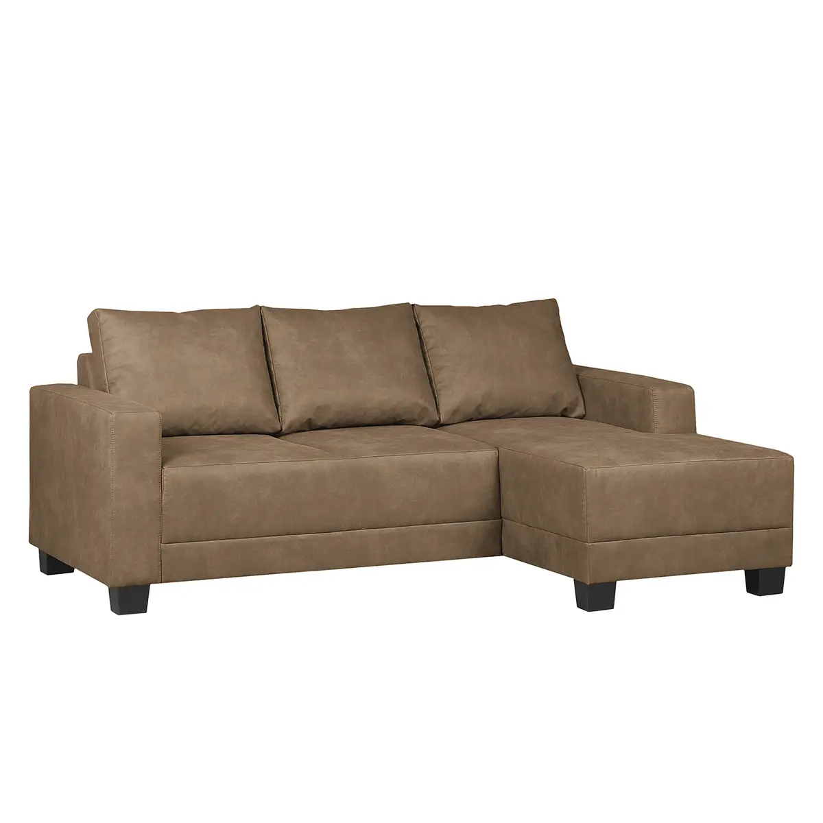 Ecksofa Antiklederlook Braun/Schlamm | Braun