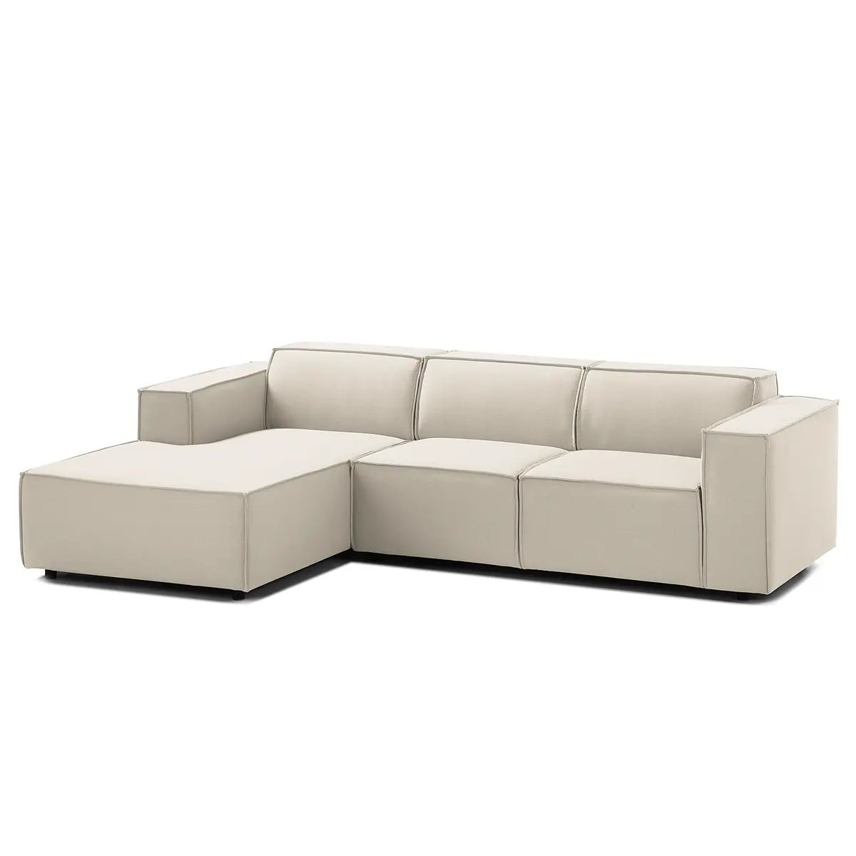 Ecksofa mit Longchair Osta | Beige