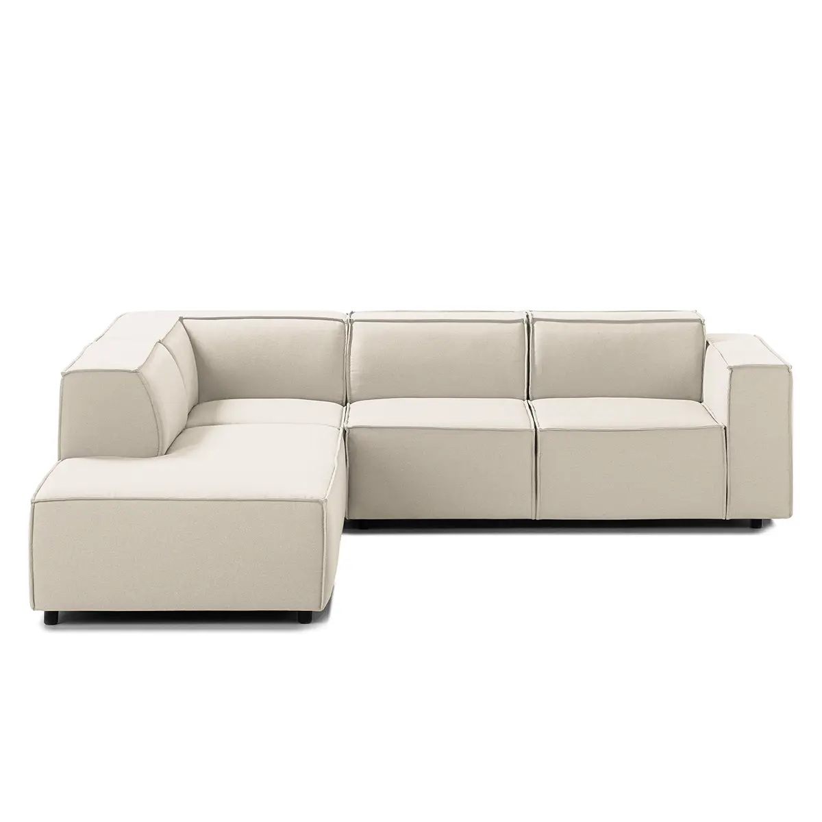 Ecksofa mit Ottomane Osta | Beige