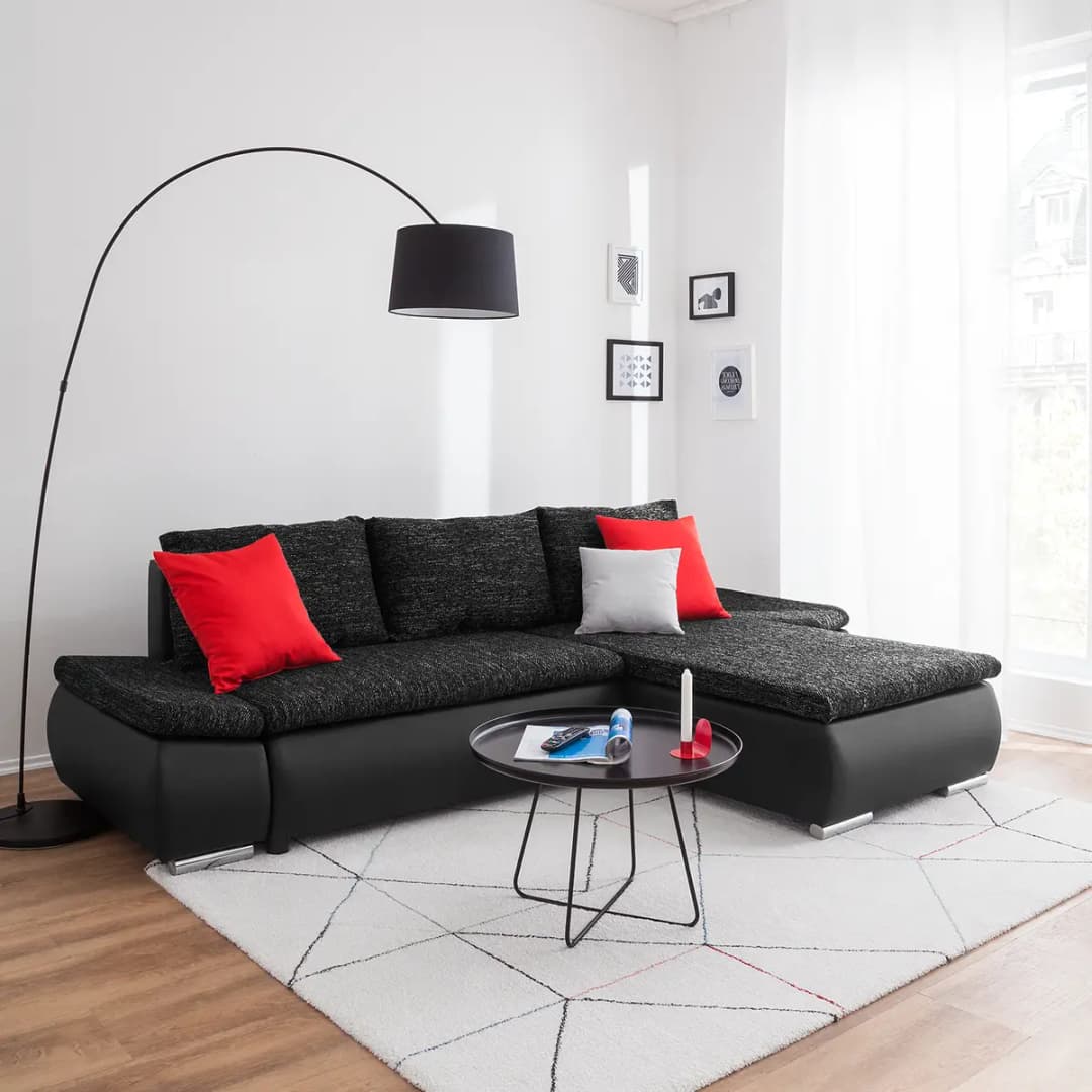 Ecksofa Laza | Schwarz