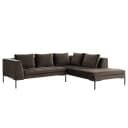 Ecksofa mit Ottomane Samt Shyla | Braun