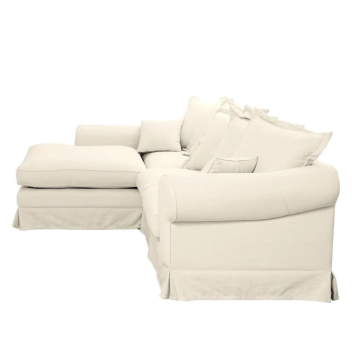 Ecksofa Webstoff Beige/Cremeweiß | Beige