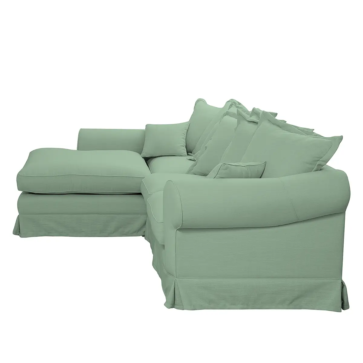 Ecksofa Webstoff Blau/Mint | Blau