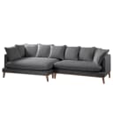 Ecksofa XL Webstoff Grau Stoff Moretey | Grau