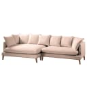 Ecksofa XL Webstoff Pink Stoff Moretey | Rosa