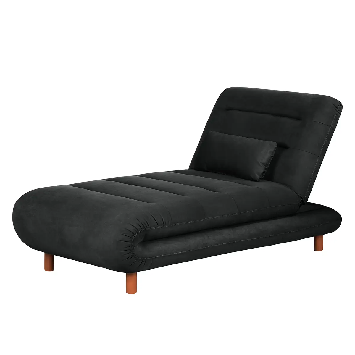 Chaiselongue Webstoff Schwarz | Schwarz