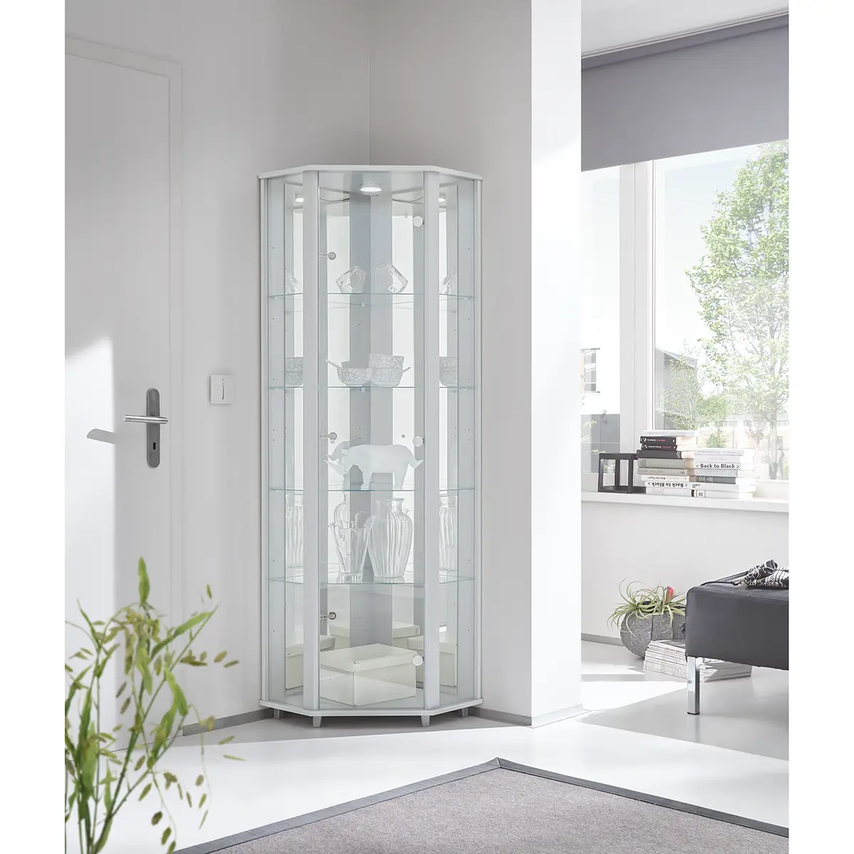 Eckvitrine Amalia | Weiß