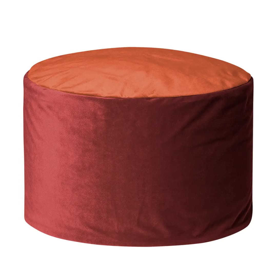 Fußhocker DotCom Samt Uni Ø 60cm Orange | Orange