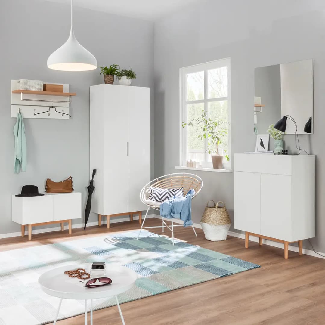 Garderobenschrank LINDHOLM | Weiß