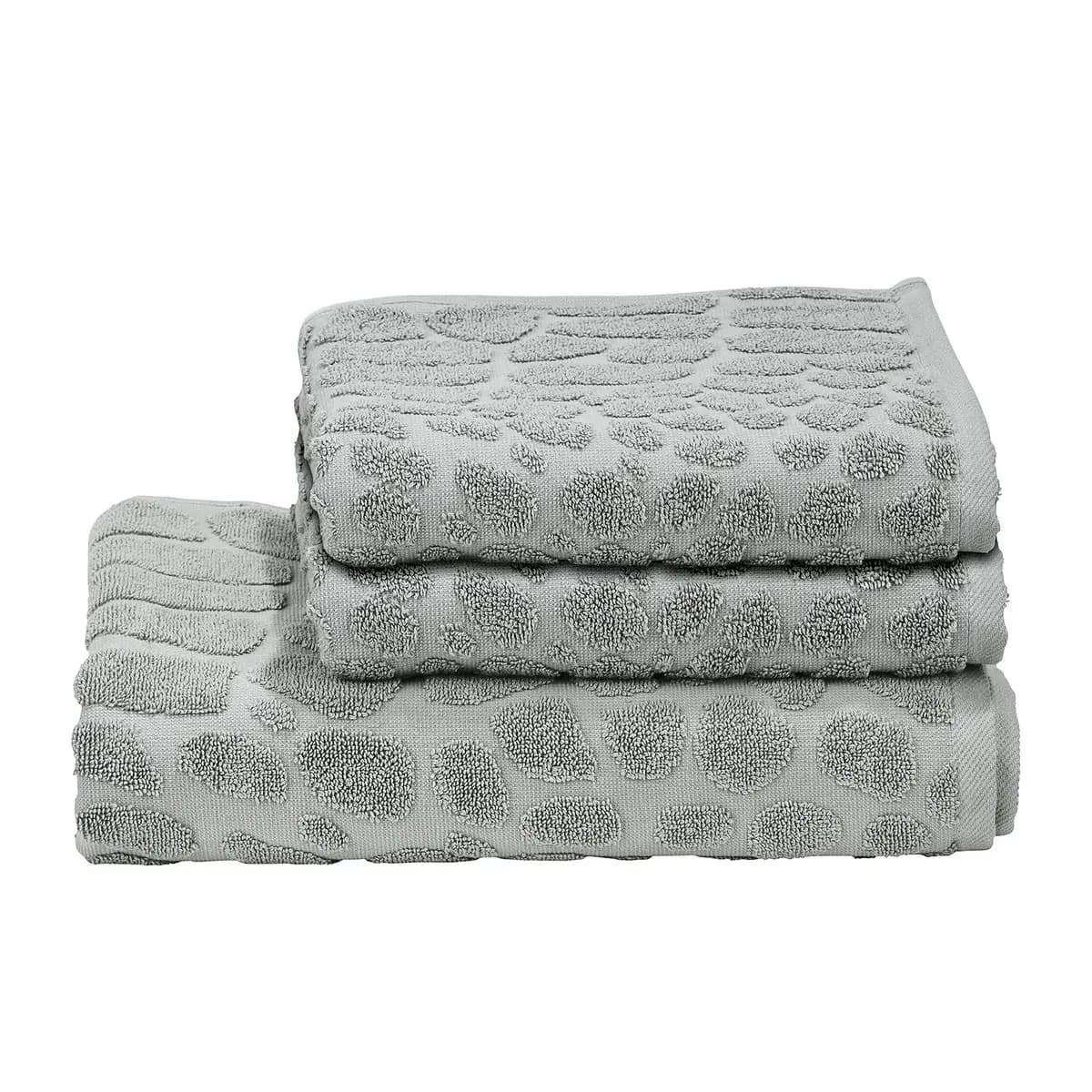 Handtuchset Kozan 3-teilig Grau/Kies | Grau