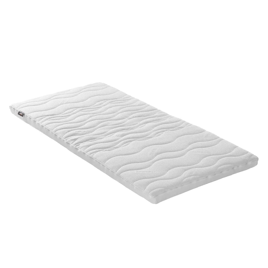 Kaltschaum-Topper 90 x 200cm Webstoff Weiß | Weiß