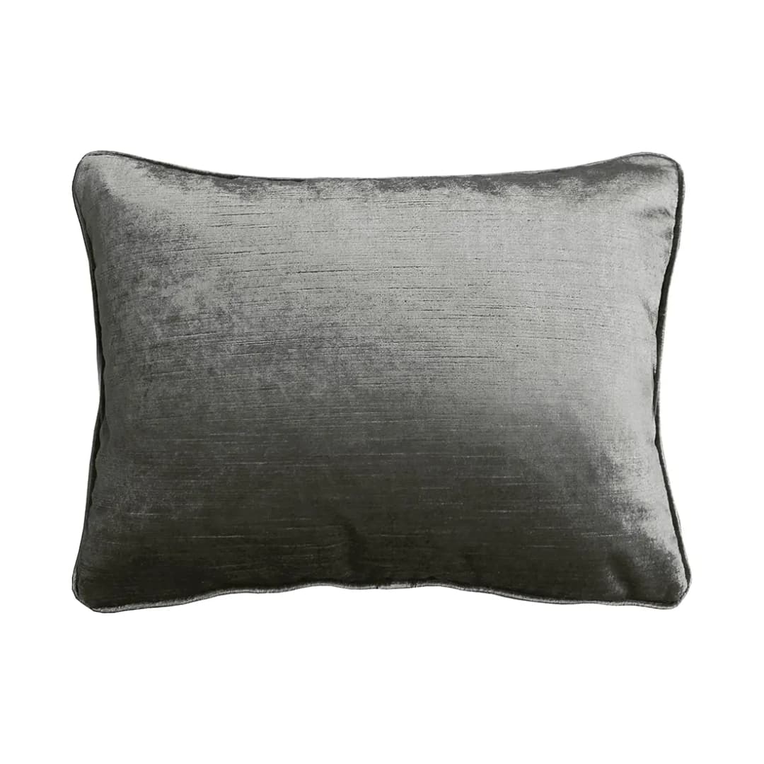 Kissen Topas Grau/Anthrazitmetallic 30 x 40cm Samt | Grau