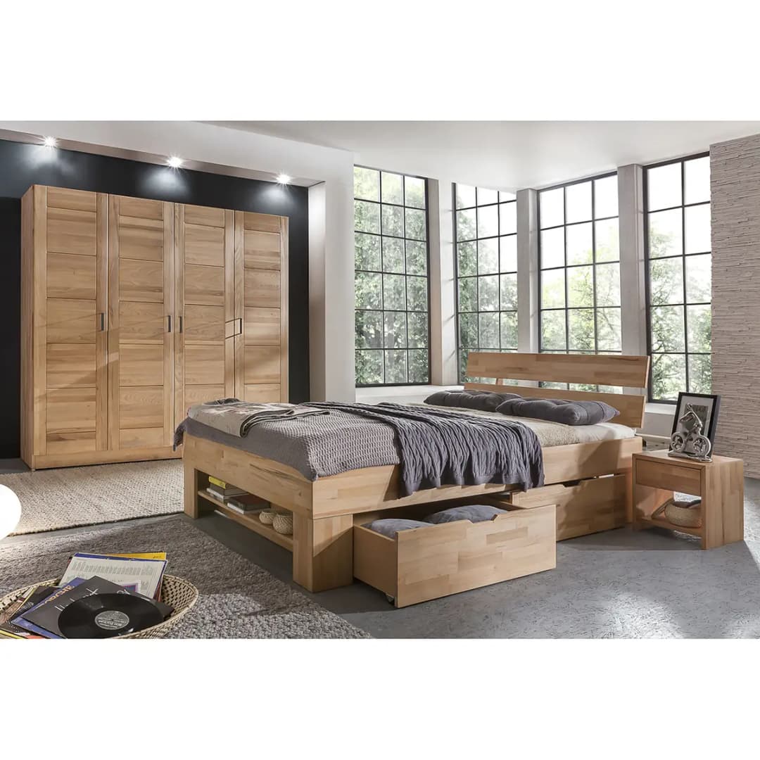 Massivholzbett Tollow 140 x 200cm | Braun