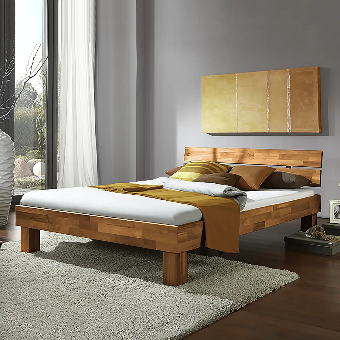 Massivholzbett AresWOOD II | Braun