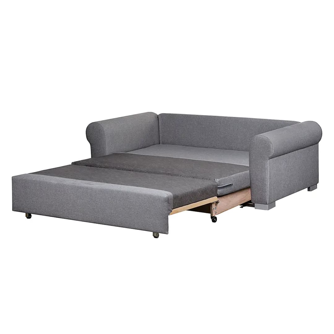 Schlafsofa Basic Country Grau/Grau Stoff Doran 184cm | Grau
