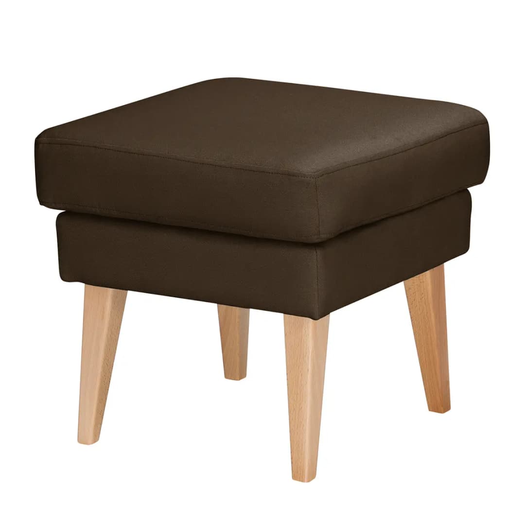 Ohrensessel Strukturstoff Braun mit Hocker | Braun