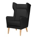 Ohrensessel Strukturstoff Grau/Anthrazit Webstoff ohne Hocker | Grau