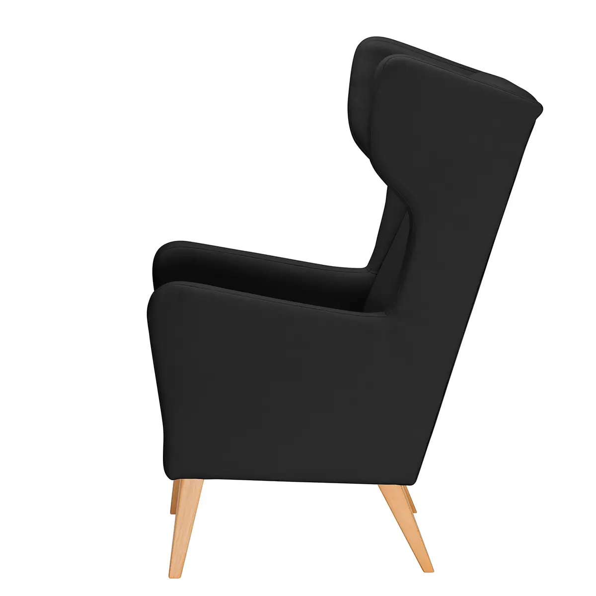 Ohrensessel Strukturstoff Grau/Anthrazit Webstoff ohne Hocker | Grau