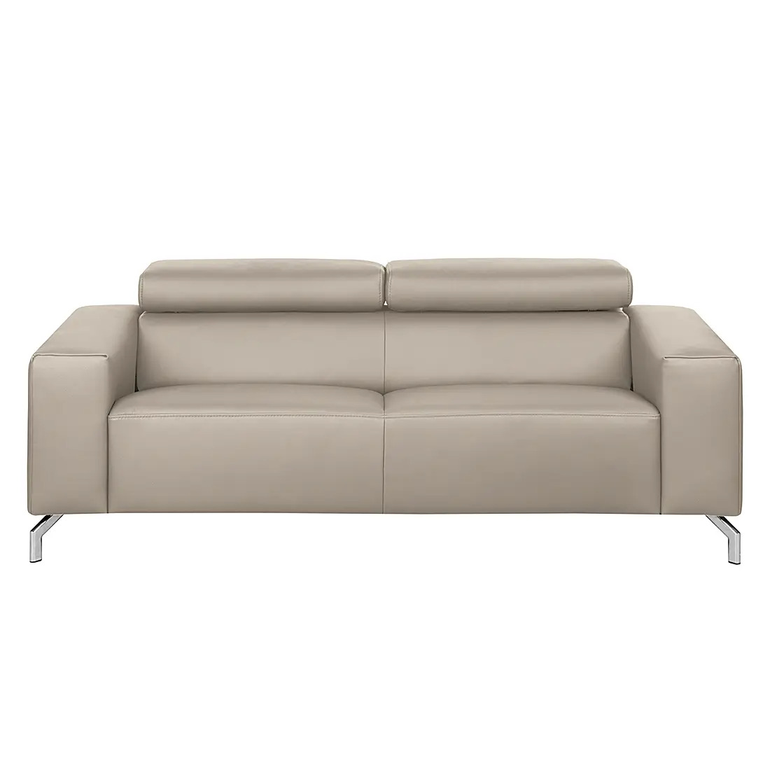 Sofa 2,5-Sitzer Echtleder Grau/Taupe | Grau