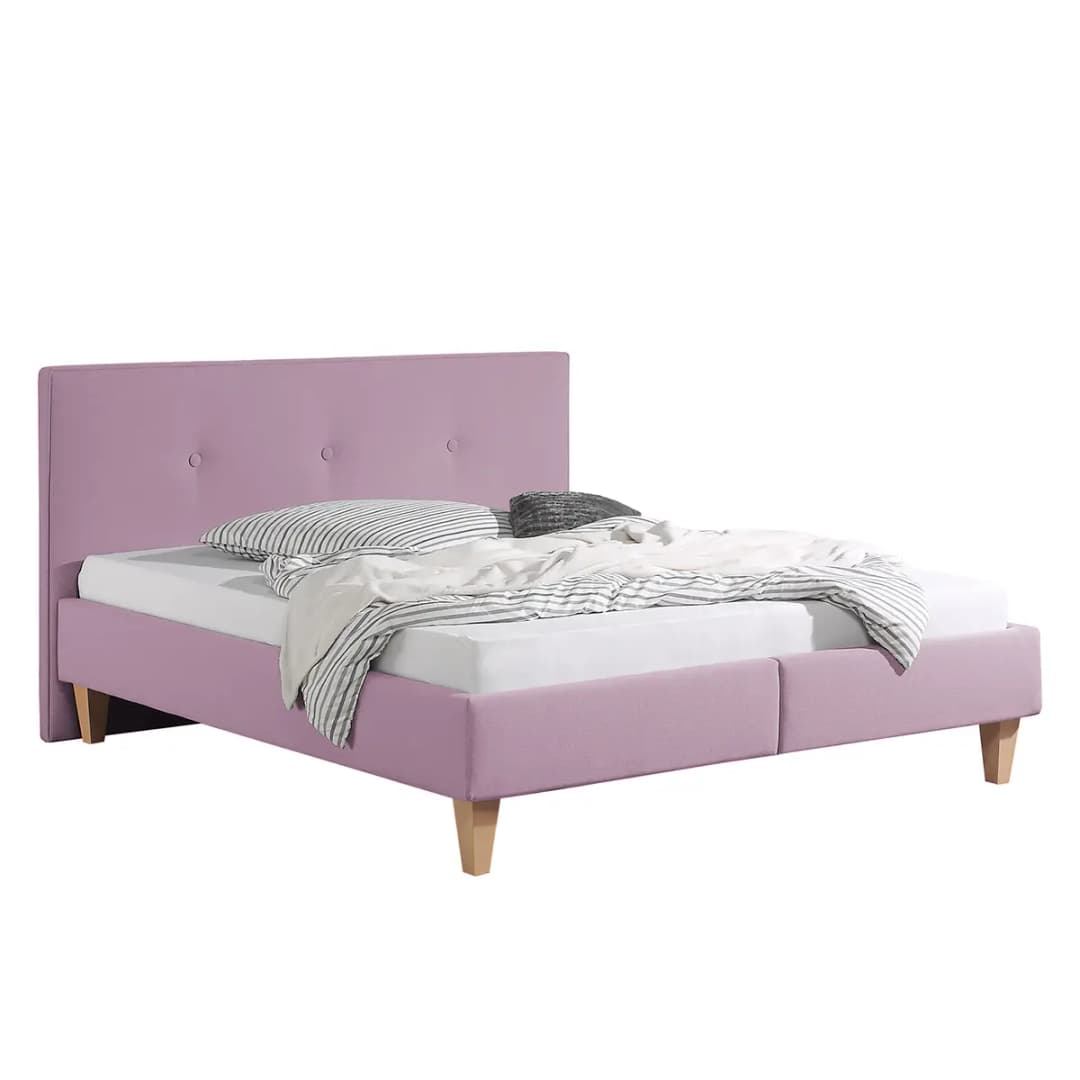Polsterbett Alnarp Strukturstoff 180 x 200cm | Rosa