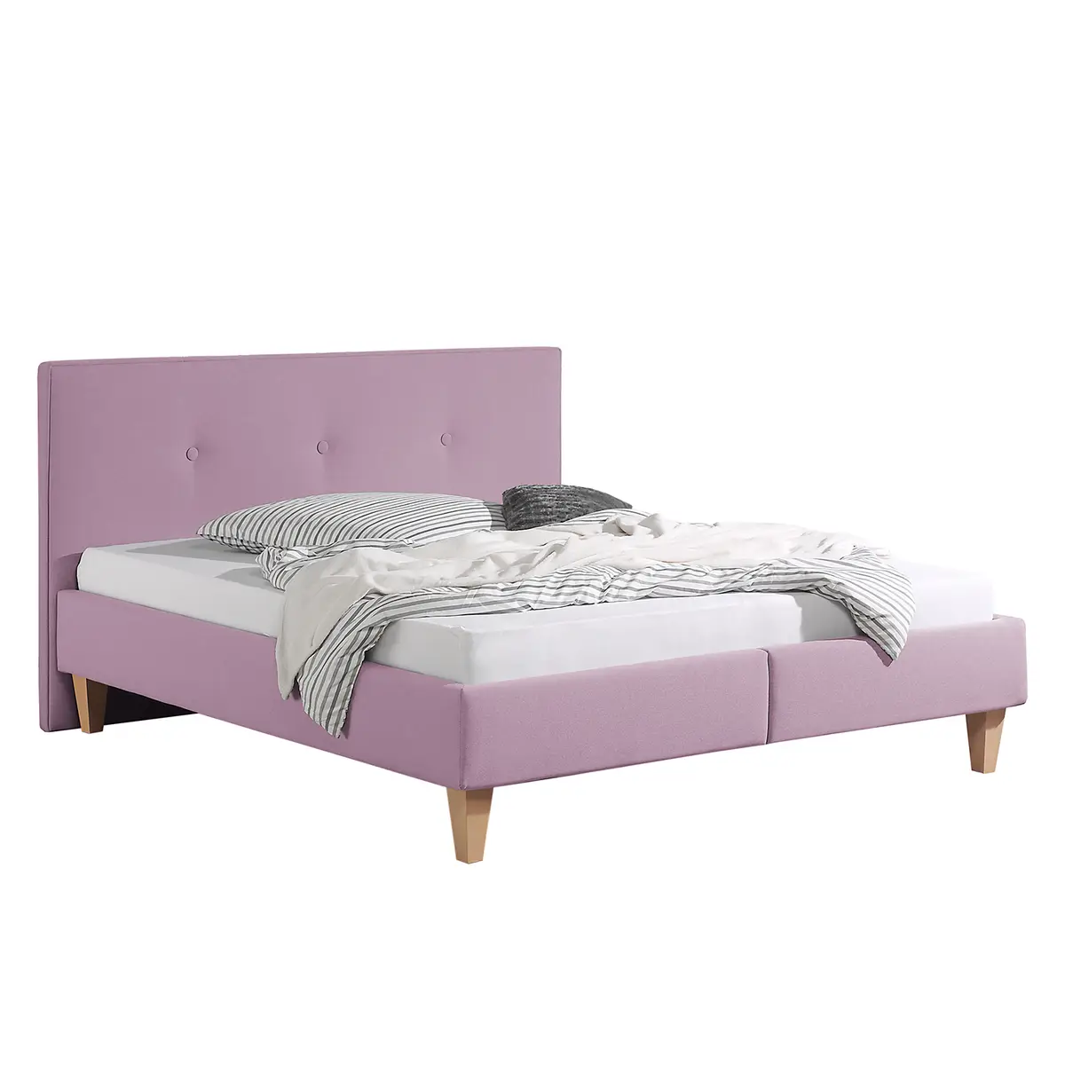 Polsterbett Alnarp Strukturstoff 180 x 200cm | Rosa