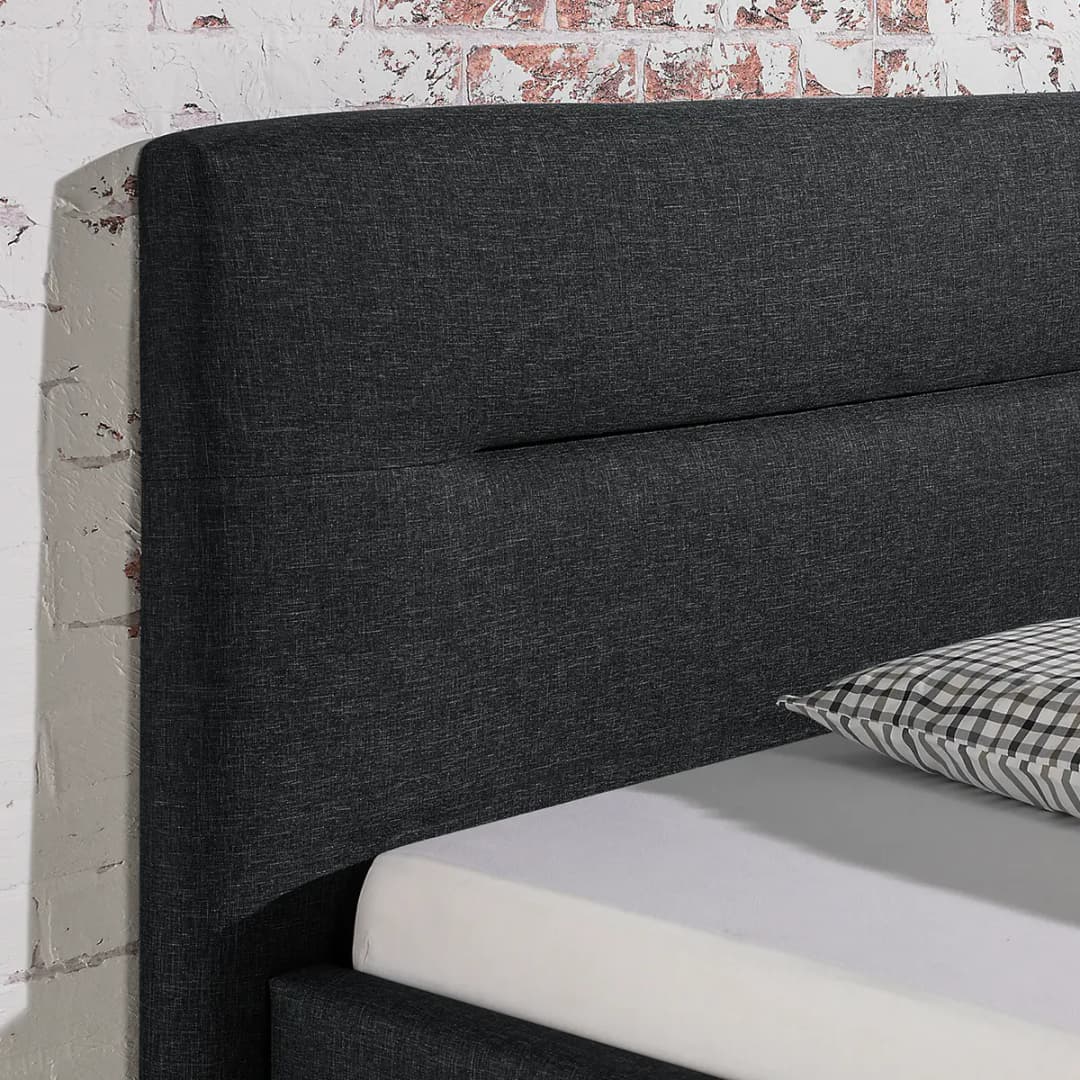 Polsterbett Billdal Strukturstoff 200 x 200cm | Grau