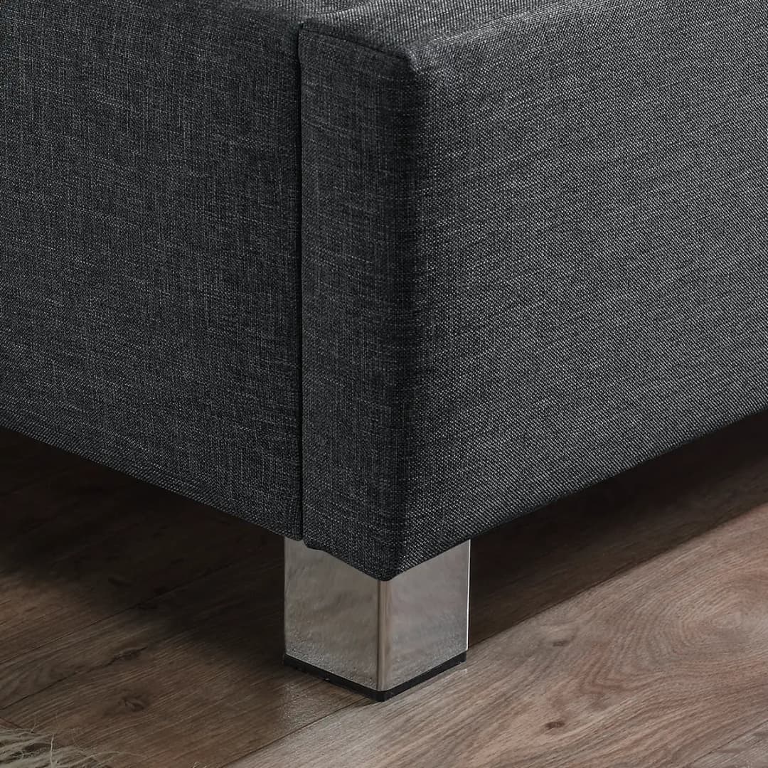 Polsterbett Billdal Strukturstoff 200 x 200cm | Grau