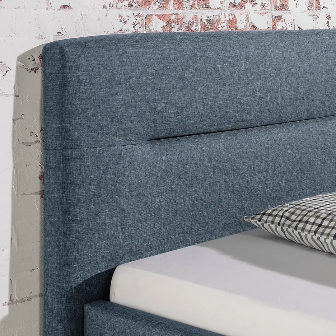Polsterbett Billdal Strukturstoff 160 x 200cm | Blau