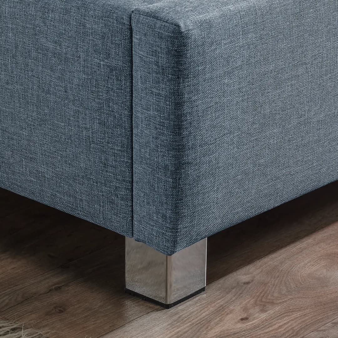 Polsterbett Billdal Strukturstoff 160 x 200cm | Blau
