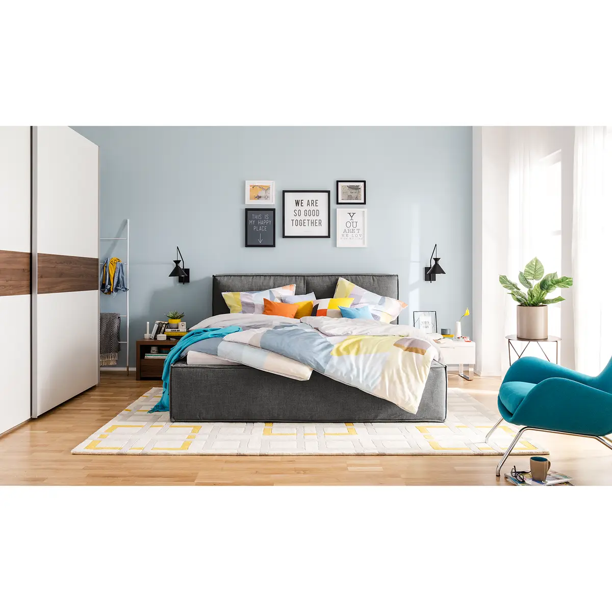 Polsterbett KINX 160x200cm | Grau