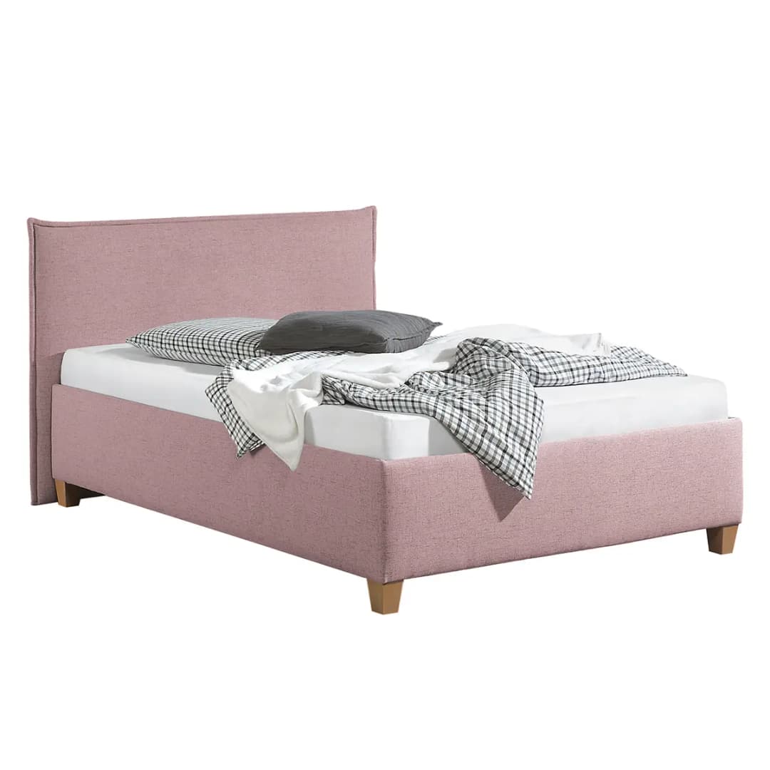 Polsterbett Kolbäck Strukturstoff 140 x 200cm | Rosa