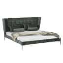 Polsterbett Neo Samt 140 x 200cm Webstoff Grau/Anthrazit | Grau