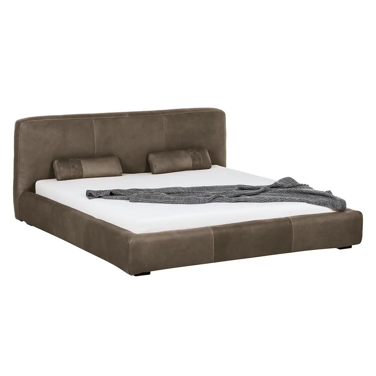 Polsterbett Shabby Echtleder | Braun