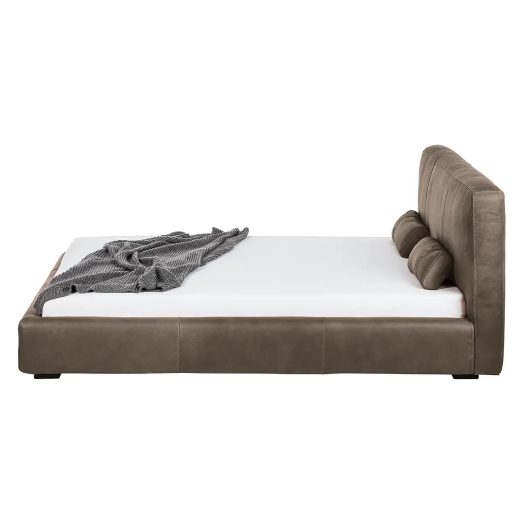 Polsterbett Shabby Echtleder | Braun