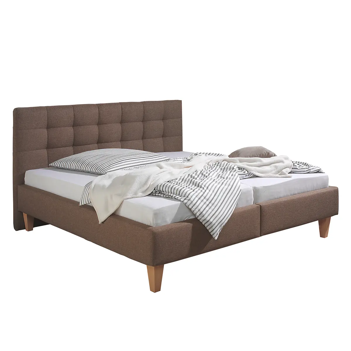 Polsterbett Stensborg 180 x 200cm Strukturstoff Braun | Braun