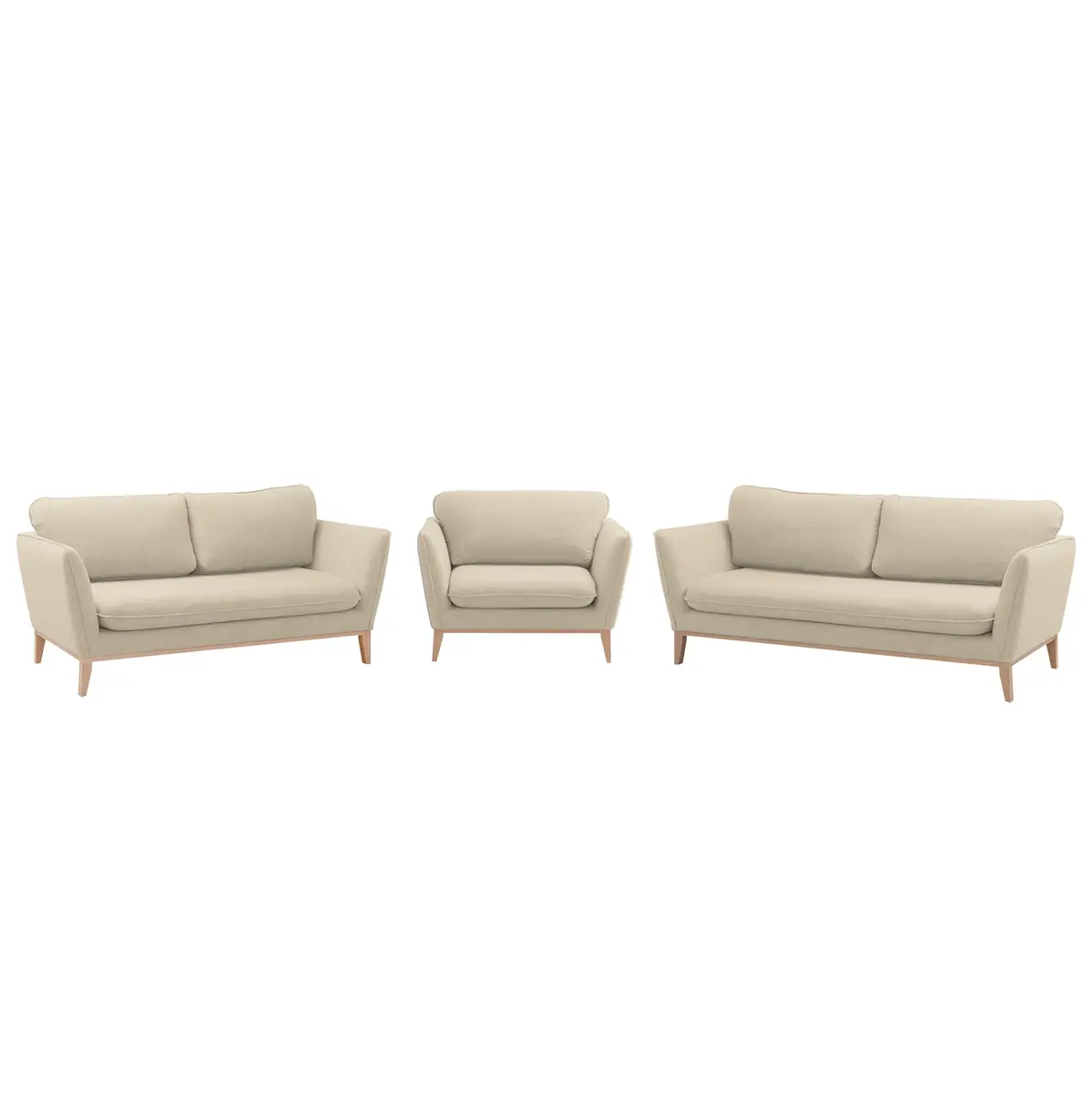 Polstergarnitur 3-2-1 Webstoff Beige/Hellbeige | Beige