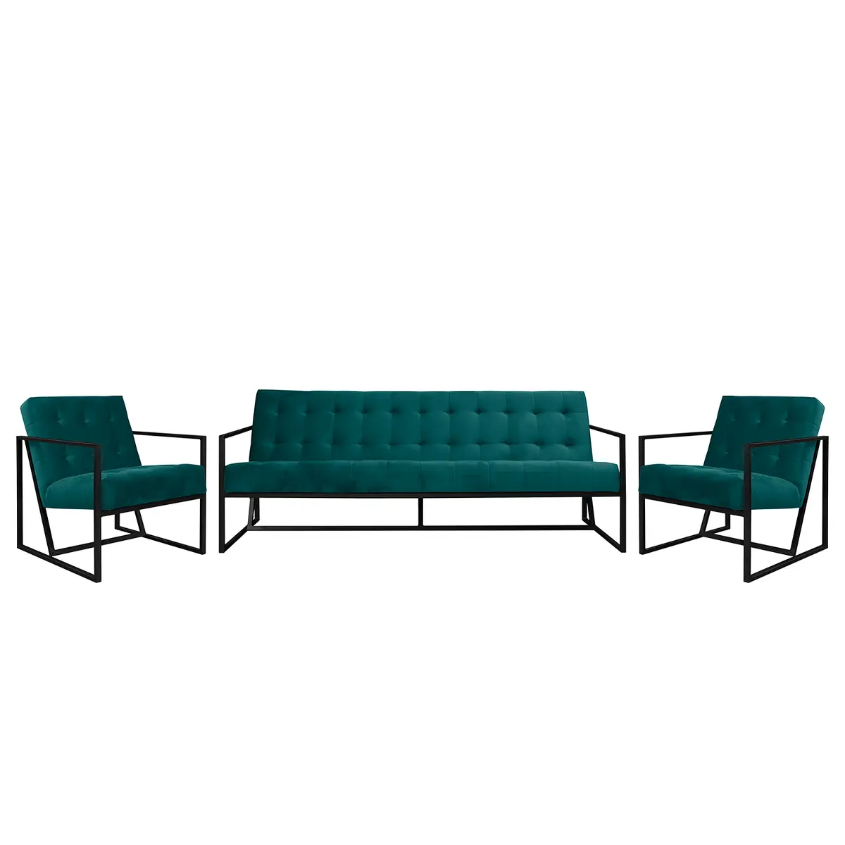 Polstergarnitur I Blau/Petrol Webstoff Glamour | Blau