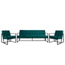 Polstergarnitur I Blau/Petrol Webstoff Glamour | Blau