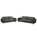 Polstergarnitur Lorcy 3-2 Grau/Grau Webstoff Glamour | Grau